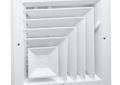 Hart and Cooley A505MS-88-W 8" x 8" Aluminum Two Way Corner Ceiling / Wall Diffuser with Multi-Shutter Damper - White