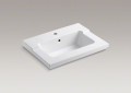 Kohler 2979-1-0 One-Piece Surface and Integrated Lavatory, Single-Hole Faucet Drilling