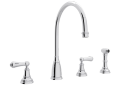 ROHL U.4736L-APC-2 Georgian Era 4-Hole C-Spout Kitchen Faucet with Sidespray - Polished Chrome