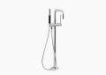 Kohler K-T97328-4-CP Purist Floor-Mount Bath Filler Trim with Handshower - Polished Chrome