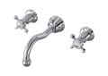 ROHL U.3791X-APC/TO-2 Edwardian Wall Mount Column Spout Bathroom Faucet - Polished Chrome