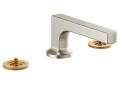 Brizo® 65308LF-NKLHP Kintsu™ Widespread Lavatory Faucet, 1.5 gpm at 60 psi Flow Rate, 2-3/16 in H Spout, 6 to 16 in Center, Luxe Nickel, 2 Handles, Import