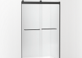 Kohler K-706014-L-BL Levity(R) Sliding Shower Door, 74" H x 44-5/8 - 47-5/8" W, with 1/4" Thick Crystal Clear Glass - Matte Black