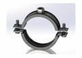 Empire 40HS0017 Split Ring Hanger, 4 in IPS Pipe/Tube, 3/8-16 Rod, 300 lb Load, Carbon Steel, Electro-Galvanized with EPDM Insulation Liner