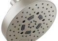 Brizo® 87492-NK ESSENTIAL™ Linear Multi-Function Universal Showerhead With H2Okinetic® Technology and Touch-Clean® Technology, 1.75 gpm Max Flow, 5 Sprays, Wall Mount, 7 in Dia x 4-1/2 in H Head, Import