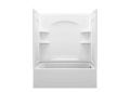 Sterling 76220120-0 60 inch x 32 inch x 75-1/4 inch Ensemble Series 6 Jet Whirlpool Curve Tub and Shower with Right-Hand Drain - White