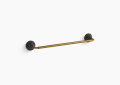 Kohler K-27425-BMB Tone(TM) 18" Towel Bar - Matte Blck with Moderne Brass