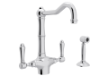 Rohl® A1679LMWSAPC-2 Acqui Traditional Kitchen Faucet, 1.5 gpm Flow Rate, Column Spout, Polished Chrome, 2 Handles