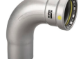 Viega 28620 MegaPressG 3 inch Press Carbon Steel 90 Degree Street Elbow with HNBR Sealing Element