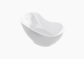 Kohler K-1800-0 Abrazo(R) 66" x 31-1/2" Freestanding Bath with Center Toe-Tap Drain - White