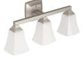 Moen® YB5163BN Reversible 3-Globe Bath Light, Voss™, 110 VAC, Brushed Nickel, Import