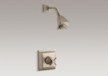 Kohler T462-3S-BV Rite-Temp(R) Pressure-Balancing Shower Faucet, Stately Design and Cross Handle