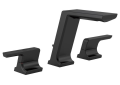 DELTA® 3599LF-BLMPU Pivotal™ Widespread Lavatory Faucet, 1.2 gpm Flow Rate, 5-1/2 in H Spout, 4 to 16 in Center, Matte Black, 2 Handles, Metal Pop-Up Drain, Import