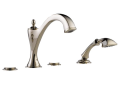 Brizo® T67485-PNLHP Roman Tub Trim, Charlotte®, 10 to 16 in Center, Polished Nickel, 2 Handles, Function: Traditional, Import