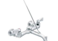 Moen® 8230 Service Sink Faucet, Wall Mount, 2 Handles, 7-5/8 to 8-3/8 in Center, Polished Chrome