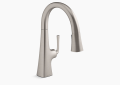 Kohler K-22063-VS Graze Pull-Down Kitchen Sink Faucet with Three-Function Sprayhead - Vibrant Stainless