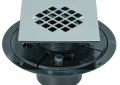 IPS 63611 AB&A 2 inch or 3 inch PVC Square Tile Shower Drain - Polished Chrome