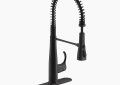Kohler K-22033-BL Simplice(R) Semi-Professional Kitchen Sink Faucet with Three-Function Sprayhead - Matte Black