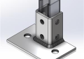 Empire Industries 9090PBZ 4 inch by 6 inch Flush Mount Strut Post Base