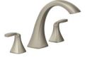 Moen® T693BN Roman Tub Faucet, Voss™, 10 in Center, Brushed Nickel, 2 Handles, Function: Traditional, Domestic