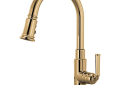 Brizo® 63074LF-PG Rook™ Pull-Down Kitchen Faucet, 1.8 gpm Flow Rate, Polished Gold, 1 Handles, 1 Faucet Holes, Function: Traditional, Domestic, Commercial