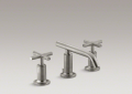 Kohler 14410-3-BN Widespread Lavatory Faucet, Low Spout and Low Cross Handles