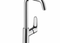 Hansgrohe 31609001 Focus 240 Tall Bathroom Faucet, Commercial, 1.5 gpm Flow Rate, 9-1/4 in H Spout, 1 Handles, Pop-Up Drain, 1 Faucet Holes, Polished Chrome, Function: Traditional