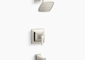 Kohler K-TS27403-4-SN Riff(R) Rite-Temp(R) Bath and Shower Trim Kit, 2.5 GPM - Vibrant Polished Nickel
