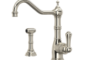 ROHL U.4746PN-2 Edwardian Kitchen Faucet With Side Spray - Polished Chrome