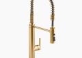 Kohler K-24982-2MB Purist(R) Semi-Professional Kitchen Sink Faucet with Three-Function Sprayhead - Vibrant Brushed Moderne Brass
