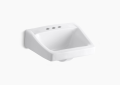 Kohler K-1728-0 Chesapeake Wall-Mount/Concealed Arm Carrier Centerset Bathroom Sink - White
