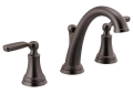 DELTA® 3532LF-RBMPU Woodhurst™ Widespread Bathroom Faucet With Plated Flange and Stopper, 1.2 gpm Flow Rate, 4-7/16 in H Spout, 4-1/2 to 16 in Center, Venetian Bronze, 2 Handles, Metal Pop-Up Drain, Import