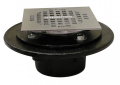 IPS 67155 AB&A 2 inch Female Cast Iron Square Floor Drain with Clamping Collar - Chrome