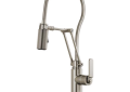 Brizo® 63144LF-SS Litze® Articulating Kitchen Faucet With Finished Hose, 1.8 gpm Flow Rate, Stainless Steel, 1 Handle, 1 Faucet Hole, Function: Traditional, Domestic, Commercial