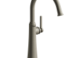RIOBEL MMRDL01LBN MMRDL01L Momenti Single Hole Vessel Bathroom Sink Faucet, 1.2 gpm Flow Rate, 9.75 in H Spout, 1 Handles, 1 Faucet Holes, Brushed Nickel