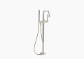 Kohler K-T97328-4-SN Purist Floor-Mount Bath Tub Filler Trim with Handshower - Vibrant Polished Nickel