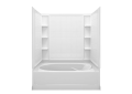 Sterling 71110110-0 60 inch x 42 inch x 72 inch Ensemble Series Tile Tub and Shower with Left-Hand Drain - White