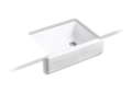 Kohler® 7251-0 Whitehaven® Kitchen Sink With Tall Apron, Rectangular Shape, 24-3/4 in L x 18-1/16 in W Bowl x 9 in D Bowl, 29-11/16 in L x 21-9/16 in W x 9-5/8 in H, Undermount Mounting, Enameled Cast Iron