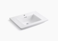 Kohler K-2269-1-0 Memoirs(R) Stately Pedestal/Console Table Bathroom Sink Basin with Single Faucet-Hole Drilling - White