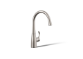 Kohler® 22034-VS Bar Sink Faucet, Simplice®, Vibrant® Stainless Steel, 1 Handle, 1.5 gpm