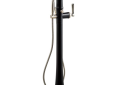 Brizo® T70161-NKBL Free Standing Tub Filler Trim, Rook™, 2 gpm Flow Rate, Luxe Nickel/Matte Black, 1 Handles, Domestic