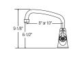 Elkay® LK535AT10T4 Universal Traditional Classroom Faucet, Commercial, 2.2 gpm Flow Rate, Arc Tube Spout, Polished Chrome, 1 Handles, Import