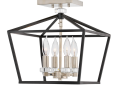 Hinkley® 3533BK Stinson Classic Ceiling Light, (4) Lamps Lamp, 120 V, Black Housing