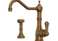 ROHL U.4746EB-2 Edwardian Kitchen Faucet With Side Spray - English Bronze