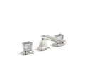 Kallista P24705-CC-AD Sink Faucet, Low Spout, Saint-Louis Clear Crystal Knob Handles Per Se Decorative - Nickel Silver