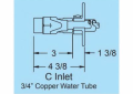 Woodford® 67C-8 Model 67 Freezeless Automatic Draining Wall Hydrant With Double Check Backflow Preventer, 3/4 in, Copper Water Tube, 8 in THK Wall, 125 psi, Domestic