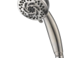 DELTA® 59436-SS-PK Premium Hand Shower, 3-5/8 in Dia 5 Shower Head, 2 gpm Flow Rate, 1/2 in IPS Connection, Stainless Steel, Import