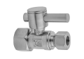 Jaclo® 618-2-SN 618-2 Quarter Turn Angle Pattern, 3/8 in IPS x 3/8 in O.D Nominal, IPS x Compression End Style, Brass Body, Satin Nickel