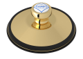 ROHL 745ULB Disposal Stopper with Logo Branded White Porcelain Pull Knob - Unlacquered Brass