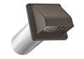 Lambro 224B Plastic Exhaust Wall Hood Vent, 4 in Dia, 5.48 in L x 5.48 in W Hood, 3.78 in Hood Opening, 10 in L Tube